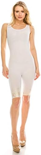 JJJ Women Catsuit Cotton Lycra Tank Bermuda Short Yoga Bodysuit Jumpsuit w/Hand Printing Art Works