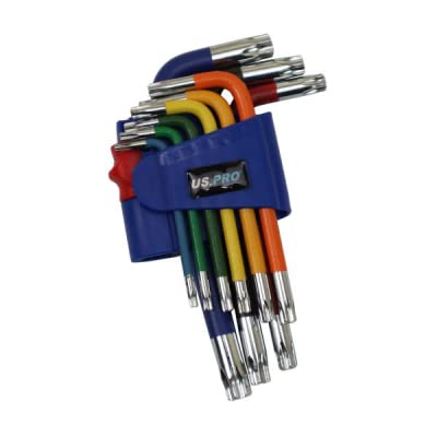 US Pro 9pc Multicoloured Long Star Key Set 1636