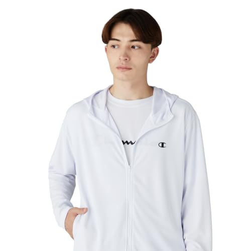 [チャンピオン] 長袖 UVカット ポリエステル100％ 抗菌防臭 速乾 ワンポイントロゴ ラッシュガード ZIP HOODED SHIRT BASIC SPORTS C3-BS410Z C3-BS410Z-010-M
