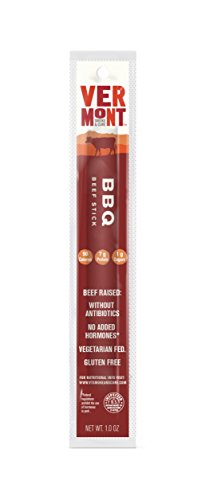 Vermont Smoke & Cure Meat Sticks, Beef, Antibiotic Free, Gluten Free, BBQ, 1oz Stick, 24 Count