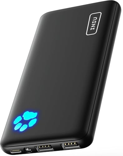 Power Bank, Ultra Slim 10000mAh Powerbank Klein Aber Stark, USB C Input & Output, Externe Handyakkus Triple 3A with Flashlight, Kompatibel mit iPhone 17 16 15 14 13 12 Pro Max Samsung Huawei