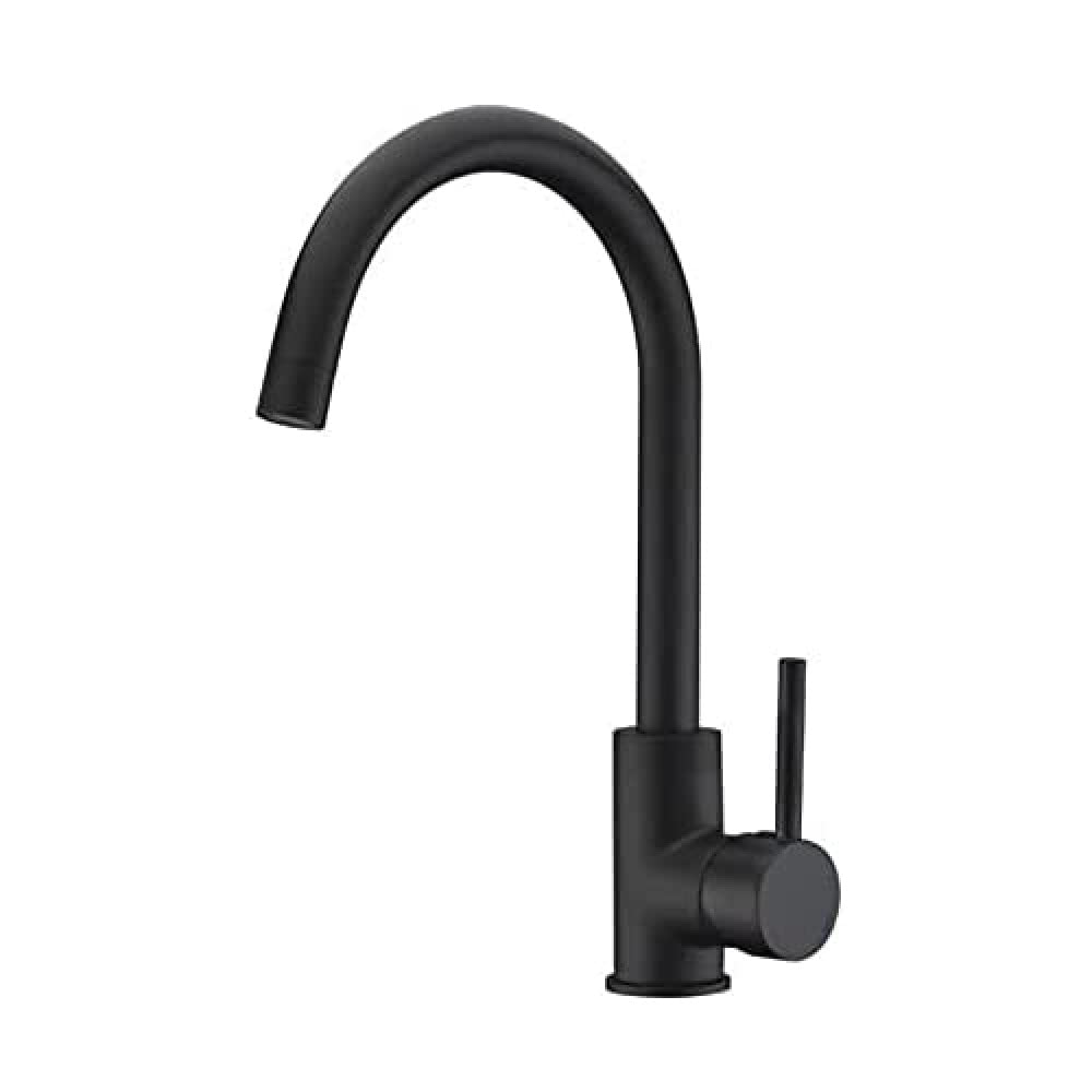 Edouard Rousseau - Koben Sink Mixer Tap - Flow Reducer Aerator with Quick Hand Clamping Nut - 334 (Height) x 188 (Projection) mm - Black
