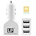LP® 36W 7.2A Rapid USB Car Charger 3-Port In Car Charger With CI Power Technology (Smart Charging) for Iphone6, Iphone6 Plus, Iphone5, Ipad Air, Samsung Galaxy Note4, Nexus, HTC, Motorola, Nokia and External Battery Charger and Many other USB-Powered Mobile Devices - White