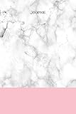 Journal: White/grey marble background with pink band and black title, 200 page (100 sheet) 6