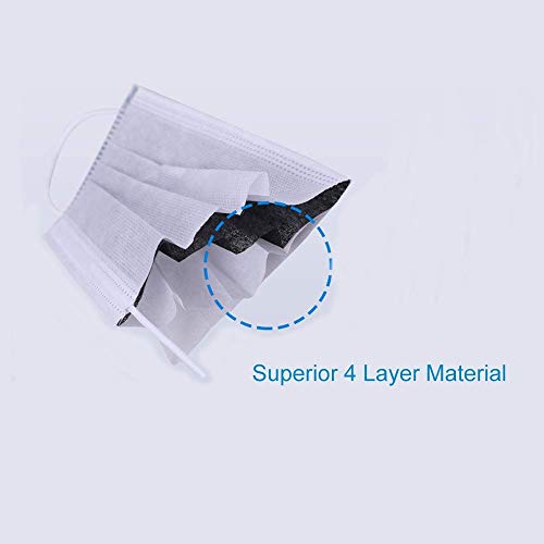 Professional Disposable Face Mask with Carbon Filter (4-Ply) with Earloop for Virus, Bacteria, Germ, Dust, Pollen, Particle Protection (50) - Thumbnail 3