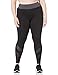 Just My Size Women's Plus Size Active Mesh Pieced Run Legging, Granite Heather/Black, 2X