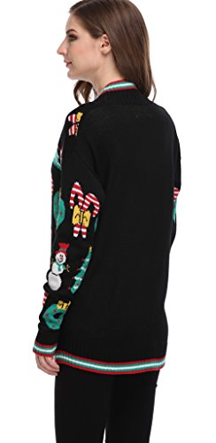 For G and PL Xmas Women Knits Santa Cosplay Pullover Ugly Christmas Longsleeve Winter Loose Sweatshirt Cardigan Sweater Black S