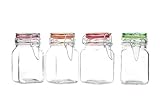 Kinetic Glass Mini Jar, 4 Piece Set, Clear