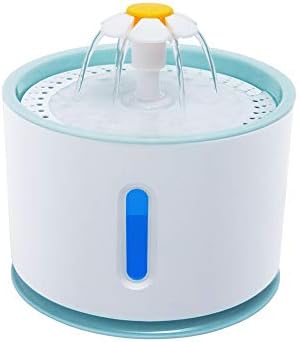 Hihey drinking fountain cat 2.4L Cat Fountain Intelligent Shut Off Automatic Pet Flower Drinking Fountain with Detachable Washable Pump Water Fountain Water Dispenser for Cats Dogs