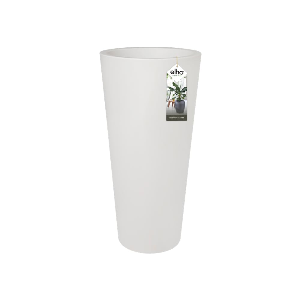 Elho Pure Straight Round High 40 - Flowerpot - White - Indoor & Outdoor - Ø 39 x H 80 cm