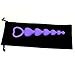 LoveI Anal Sex Toy Beads Butt Plug Heart Shaped Prostate Massager with Safe Pull Ring Handle Soft Carry Bag Unisex G Spot - Purple