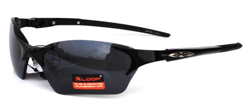 XLOOP SUNGLASSES Rimless Stylish Sport Cycling Metal 2326 Black