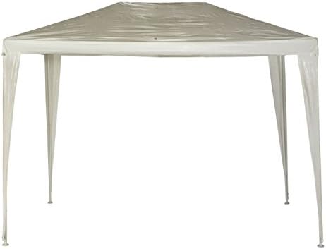 White Gazebo Outdoor Rain Resistant White Gazzebo Screen PVC 3m x 2-3m Garden Parasol Shade Tent Awning Cover 3x2 - 3x3 Metres In White Outdoor Outside Summer High Quality Furniture B&Q Argos