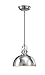 Kitchen and Bar 1 Light Mini Pendant with Brushed Nickel Metal Shade