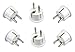 Instapark IPA-20-6P Heavy-duty USA/America Type A (2-Pin) & B (3-Pin) to European Type E & F/Schuko Electrical Wall Outlet/Socket Plug Adapter for Travel, 6-Pack (White)