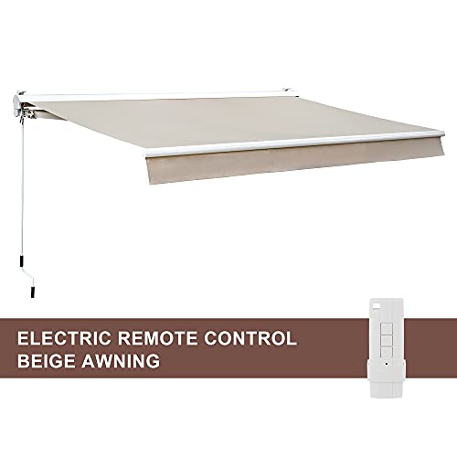 Diensweek Patio Awning Retractable 12'x10', Fully Assembled Motoried