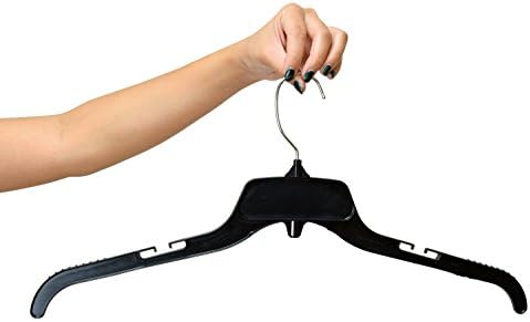 Hanger Central Heavy-Duty Black Plastic Closet Department Store Shirt Hangers, 12 Inch, 25 Pack