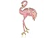 Alilang Golden Tone Pearlescent Pink Enamel Flamingo Crane Bird Crystal Rhinestone Brooch Pin