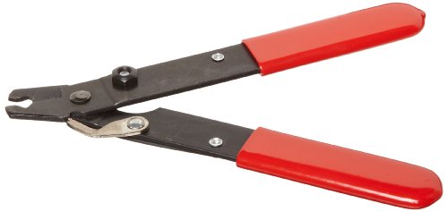 Xcelite 103SNV Industrial Wire Stripper with Red Plastic-Coated Cushion Grip Handle, 5-1/4" Length, 8 AWG Stripping Range