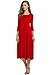 Hotouch Women's O Neck Long Dresses Loose Casual Midi Dresses (Red XL)