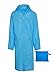 Portable Rain Poncho, Unisex Rain Jacket Hood and Pockets - Blue