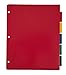 Mead Tab Dividers with Pocket, 3 Hole Punch, Fits 3 Ring Binder, Assorted Colors, 5 Pack (20038)