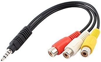 Supermall 3.5mm Male Plug to 3RCA Female Adapter Cable Video Adapter for AV,Audio, Video, LCD TV,HDTV