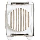 Egg Slicer Stainless Steel Wire Cutter, White Kitchen Egg Slicer Tool for Even Slices, 8-Wire Design for Eggs, Soft Fruits & 