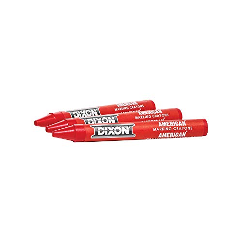 DIXON Industrial Round American Marking Crayons, Red, Pack of 12 (05010