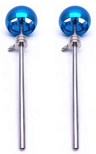 Jiayouy 2 Pieces Bass Drum Pedal Beater Aluminum Alloy Hammer Head Percussion Instrument Accessory Part Blue 1