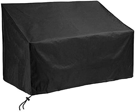 SIRUITON Abdeckung Schutzhülle für Bänke 2-Sitzer Bankabdeckung Gartenbankabdeckung Anti-UV Beschichtung im Inneren Schwarzes-18 Monate Garantie 131x69x65/89 cm