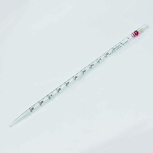 ULAB Plastic Disposable Serological Pipettes, Cap.10ml with Graduations, PS Material, Gamma Sterile, Pack of 25, ULH1007