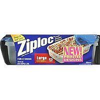 Ziploc Container Large Rectangle, 9 cup Containers -  2 ct