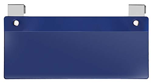 Veloflex 3871000 Label Holders with Metal Hooks for Small Carriers, Hard PVC Film, Blue, Pack of 10