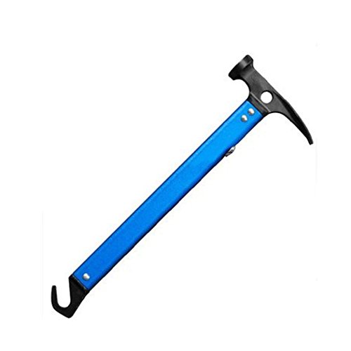 function & ultralight Aluminum Camping Hammer Hammer Stake Puller With 10 Tent Nails for outdoor camping climbing blue
