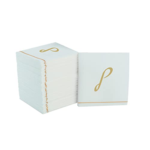 Luxe Party 112 Pack Hebrew Monogram Napkins| Hebrew Letters| Disposable| Premiu…