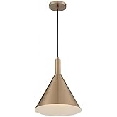 Nuvo Lightcap-1 Light Large Pendant in Mid-Century Modern Style-12 Inches Wide by 14.5 Inches High-Burnished Brass Finish