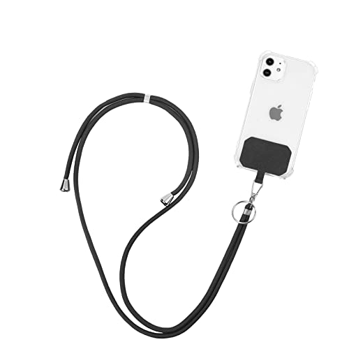 flintronic Tour de Cou Telephone, Universelle Cordon Telephone Portable Collier de Longe Compatibles avec Plupart des Smartphones pour Cou et Poignet Laniere, avec Porte-clés et Patch
