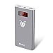 ElfAnt Metal Shell Portable Power Bank,Dual USB Ports External Battery Charger,Screen Digital with Display,LED Light for iPhone,Samsung Galaxy and More (gray)