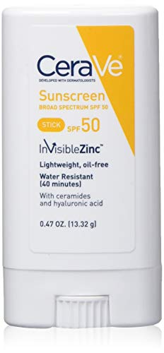 CERAVE SUNSCREEN STICK SPF 50 | 0.47 OUNCE | MINERAL SUNSCREEN FOR KIDS & ADULTS | FRAGRANCE FREE, 0.47 OUNCE