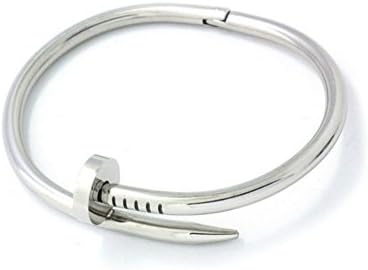 Miss Mozart Stainless Steel Nail It Bracelet Rhodium Plated
