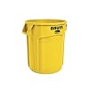 Rubbermaid Commercial Brute Ronde Container 37.9L – Wit, 75.7 L, Geel, 1