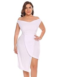 Zeagoo para mujer Talla grande apagado hombro largo Slevee Maxi Bodycon Noche Vestido de fiesta de sirena