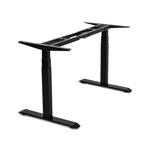 Photo 1 of VWINDESK VJ201-S3 Electric Height Adjustable Sitting Standing Desk Frame Only/Sit Stand - Dual Motors 3 Segment Motorized Desk Base Only,Black