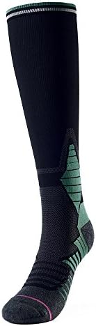 Compression Socks for Women and Men,Knee High Socks(15-20mmHg) for Running, Sports  and  Fitness Activities,GREEN Small