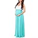 Mother Bee Maternity Sleeveless Ruched Waist Color Block Dress