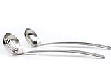 Excelity Stainless Steel Cook Serving Ladle & Mesh Skimmer with Hanging Hook