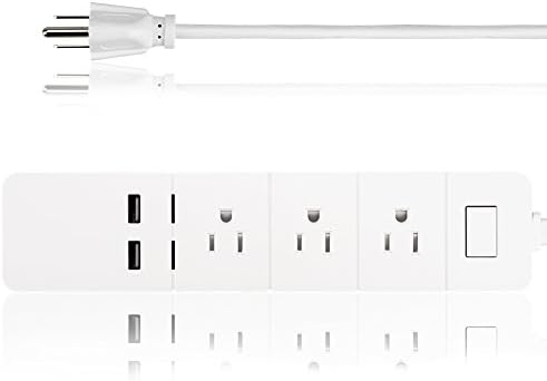 Hevanto Smart Power Strip Wi-fi controlled,3 AC Outlets + 2 USB Ports Alexa Voice Control, No hub required