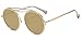 Cramilo CA10K Mirrored Polarized Lens Vintage Round Sunglasses (Matte Gold/Amber, 54)