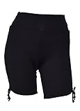 Private Island Hawaii Women UV Rash Guard Swimming Suit Sun Protection Shorts Hot Pants Bikini Bottom Adjustable Tie Side Boyshorts Black XX-Large